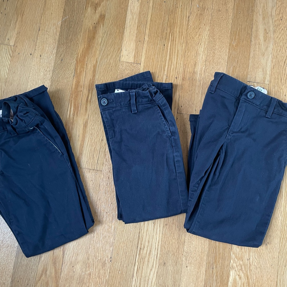 3 pairs of Gap flat front chinos boys size 5 and 6